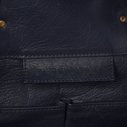 Balenciaga Calfskin Papier Ligne A5 Flap Tote Bleu Roi Black 6 of 13