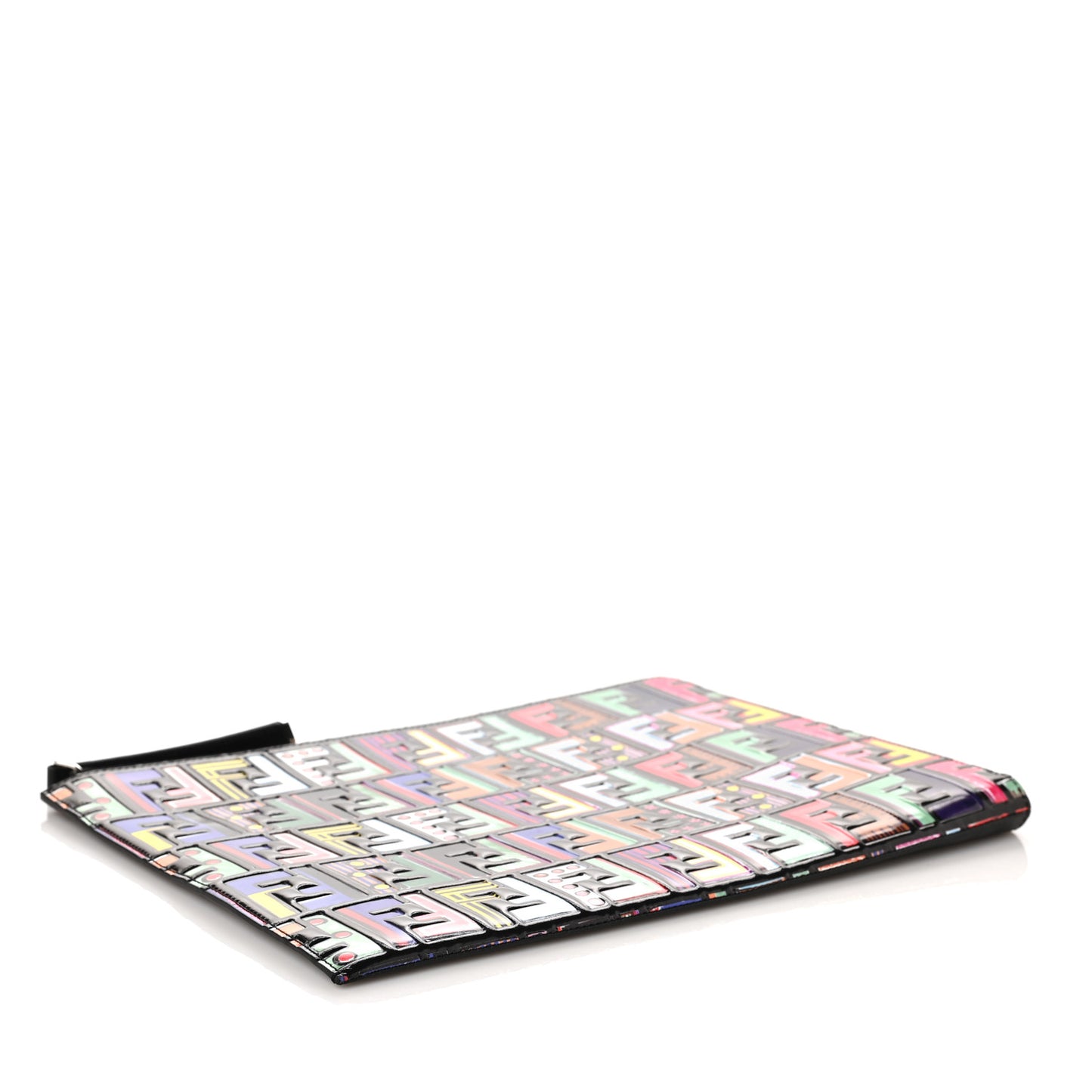 Vitello Dolce Fun Fair Embossed Zip Around Pouch Black Multicolor