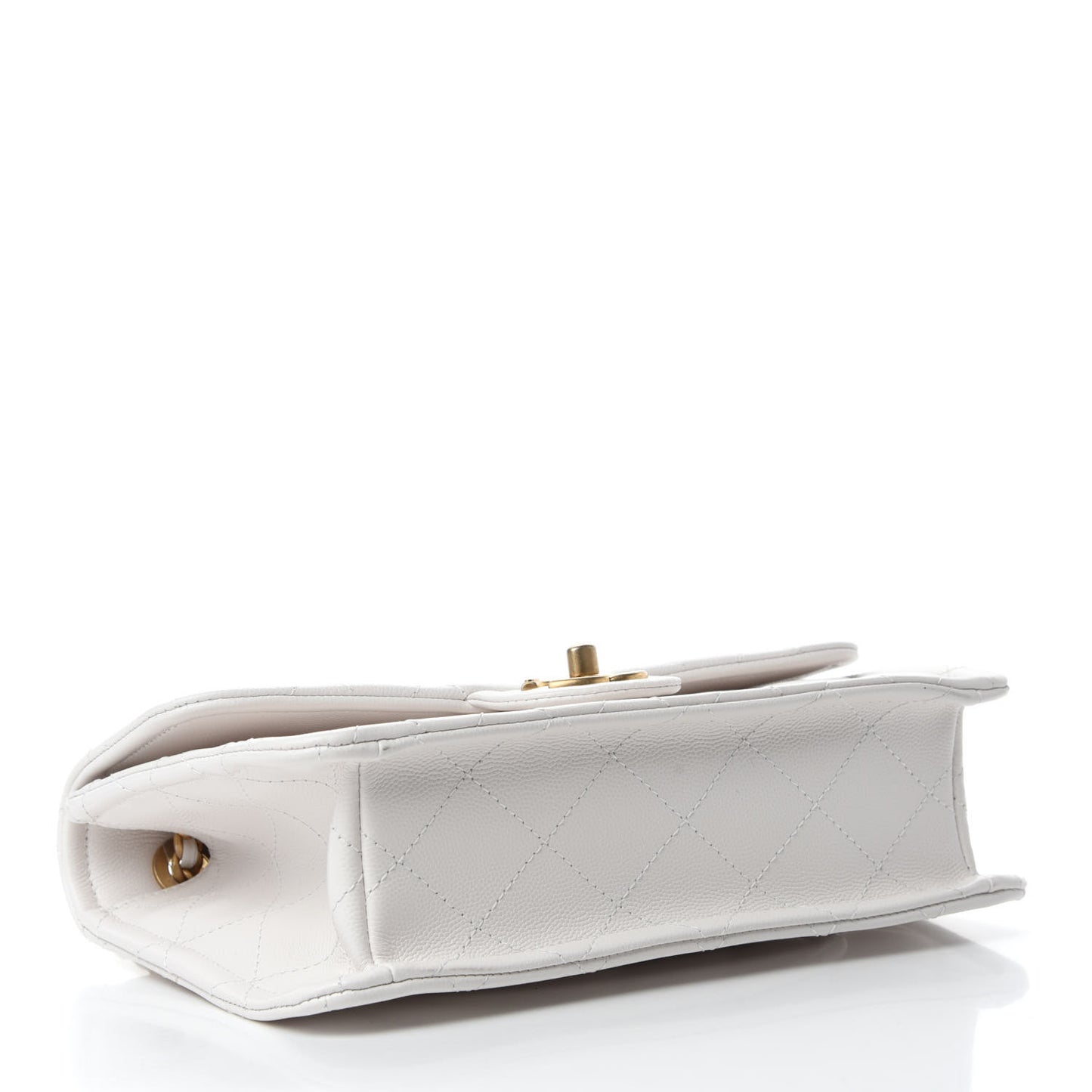 Caviar Quilted Medium Sweet Classic Flap White