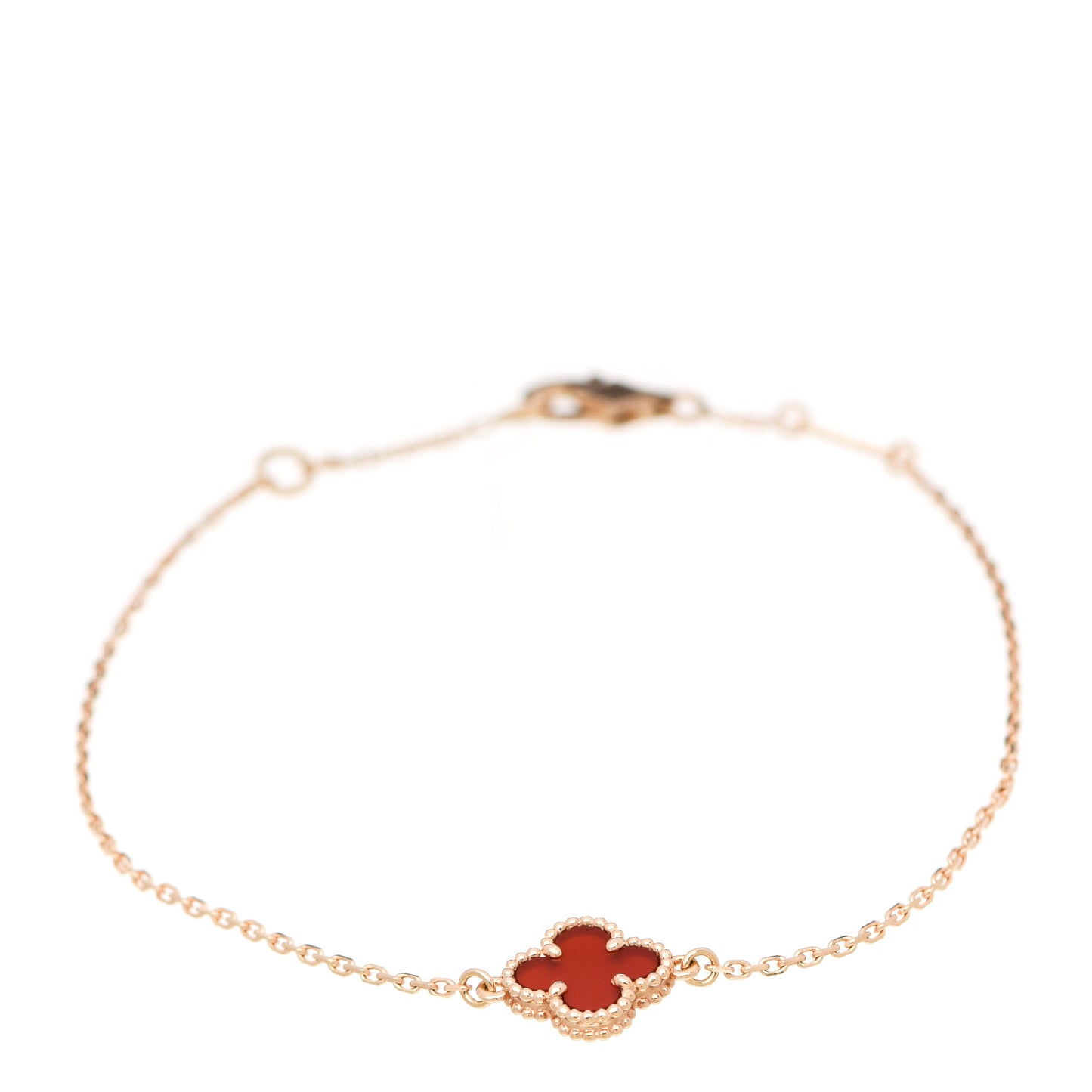 18K Rose Gold Carnelian Sweet Alhambra Bracelet