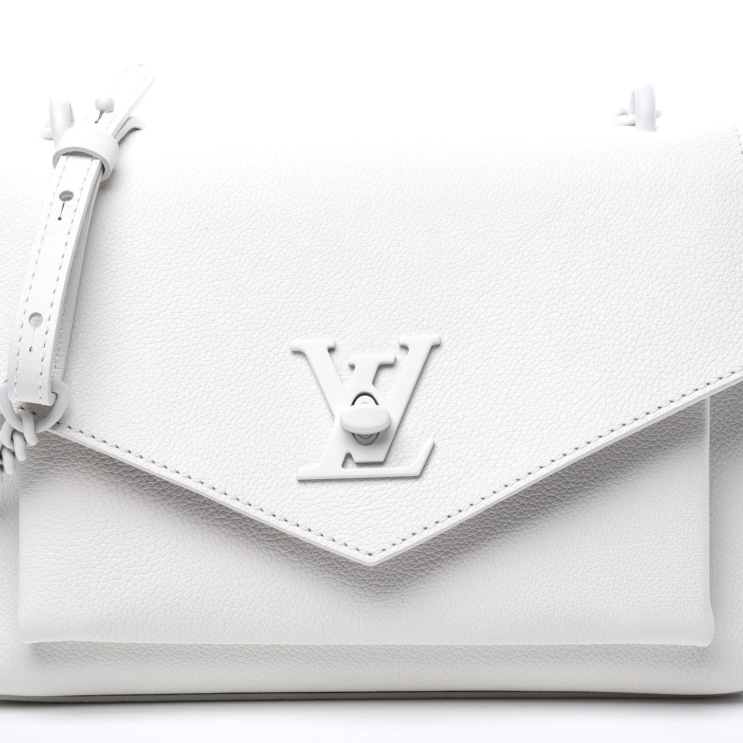 Soft Calfskin Mylockme Chain Bag BB White