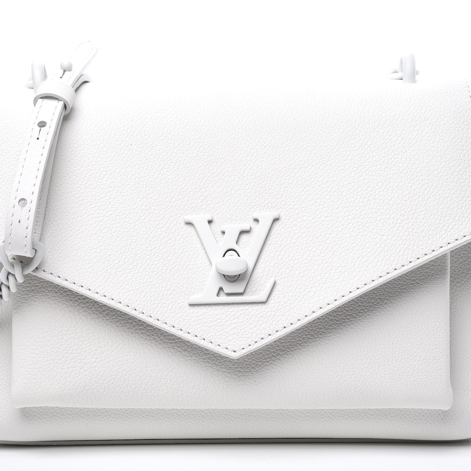 Louis Vuitton Soft Calfskin Mylockme Chain Bag BB White 9 of 9