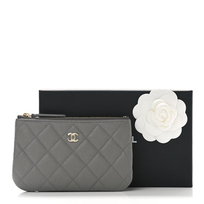 Chanel Caviar Quilted Small Cosmetic Case Grey 8 of 8