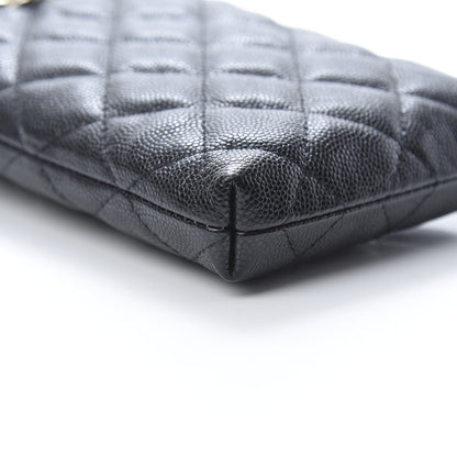 Chanel Caviar Quilted French New Wave Phone Holder With Chain Black 10 of 12