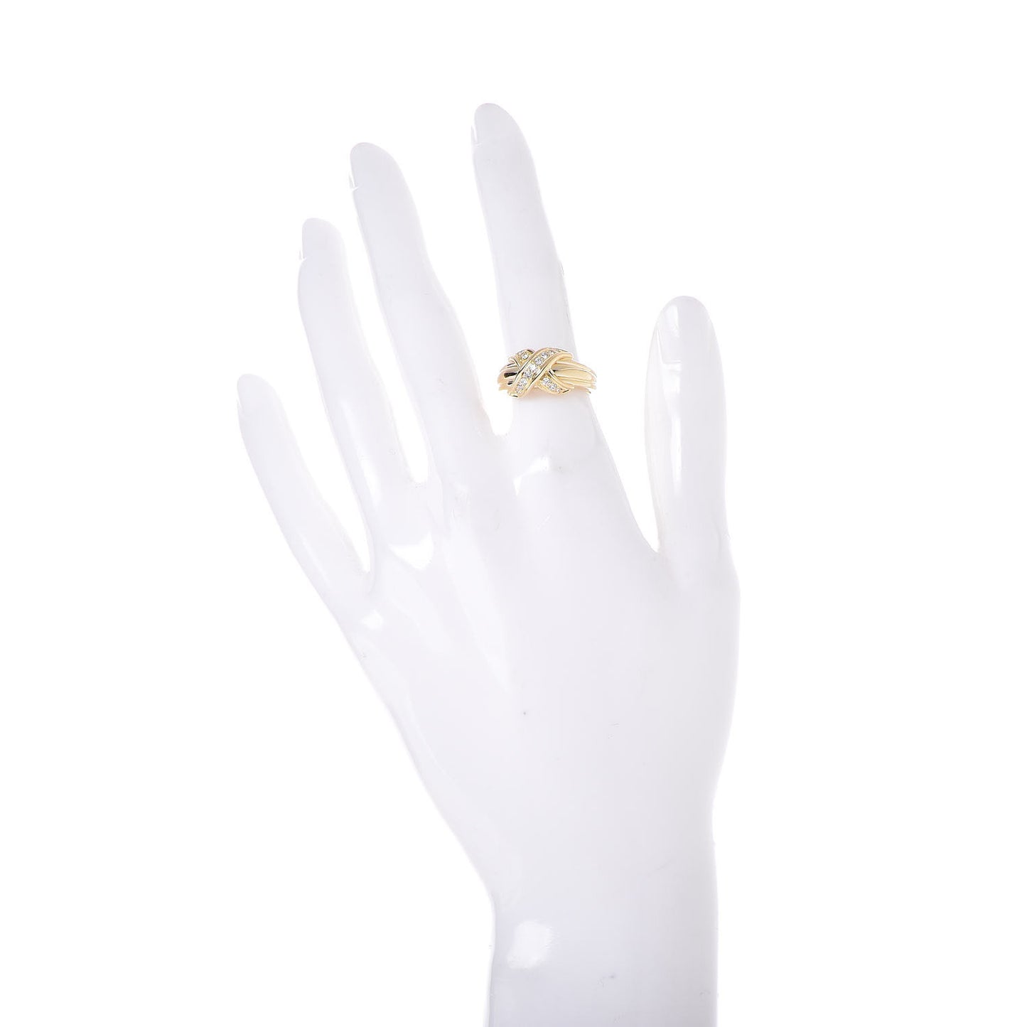 18K Yellow Gold Diamond Signature X Ring 50 5.25