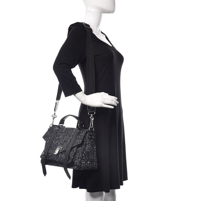 Proenza Schouler Nylon Printed Medium PS1 Satchel Black 2 of 9
