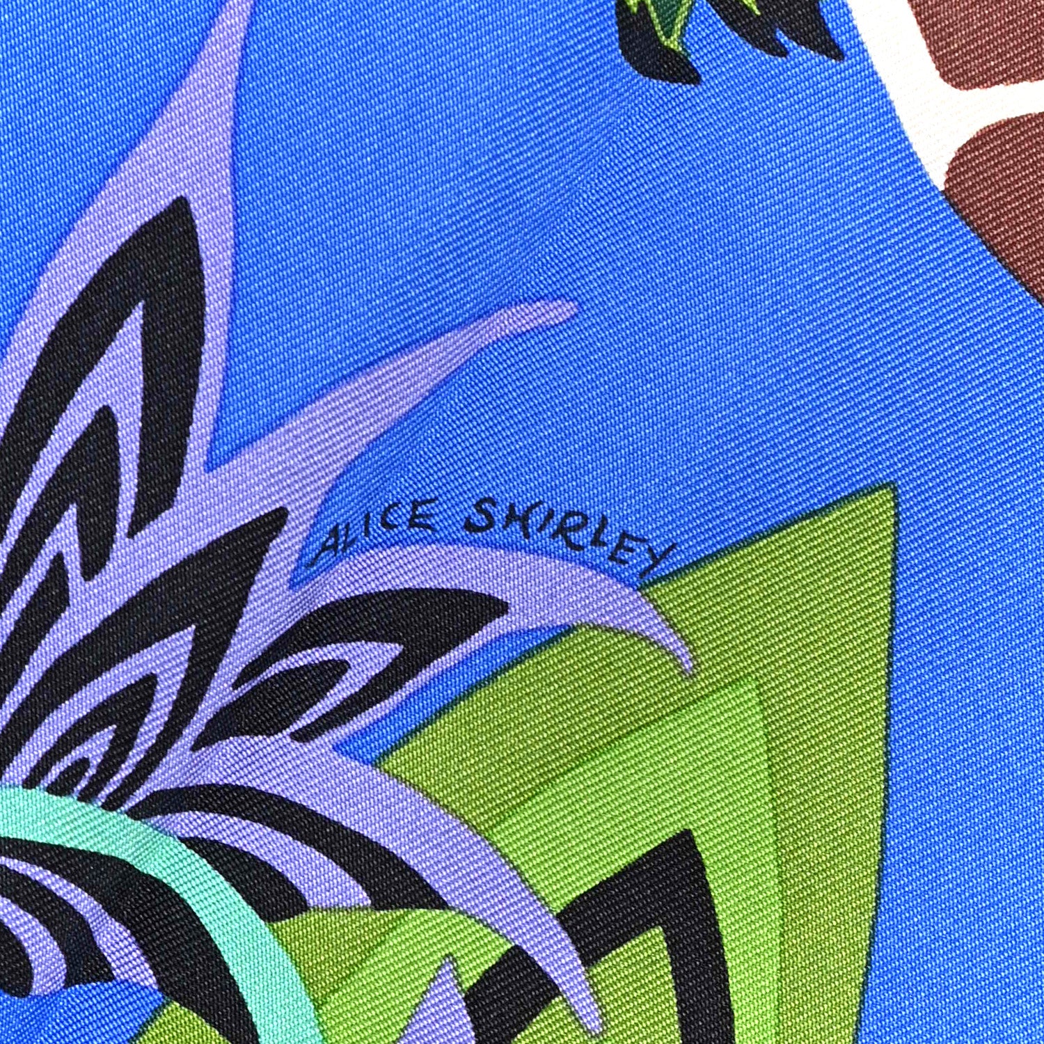 Hermes Silk The Three Graces Scarf 90 Bleu Vif Marron Vert 6 of 6