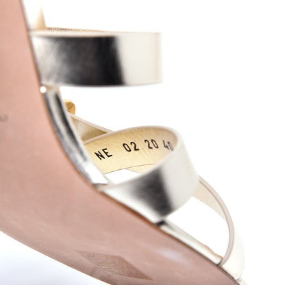 Christian Dior Laminated Calfskin Double D 70mm Sandals 40 Pale Gold 8 of 10