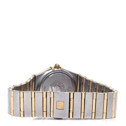 Omega Stainless Steel 18K Yellow Gold Diamond Mother of Pearl 25mm Constellation Manhattan Quartz Watch 1272.75.00 4 of 5