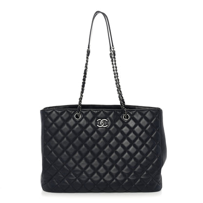 Chanel Calfskin Quilted Large CC Shopping Tote Dark Purple 1 of 11