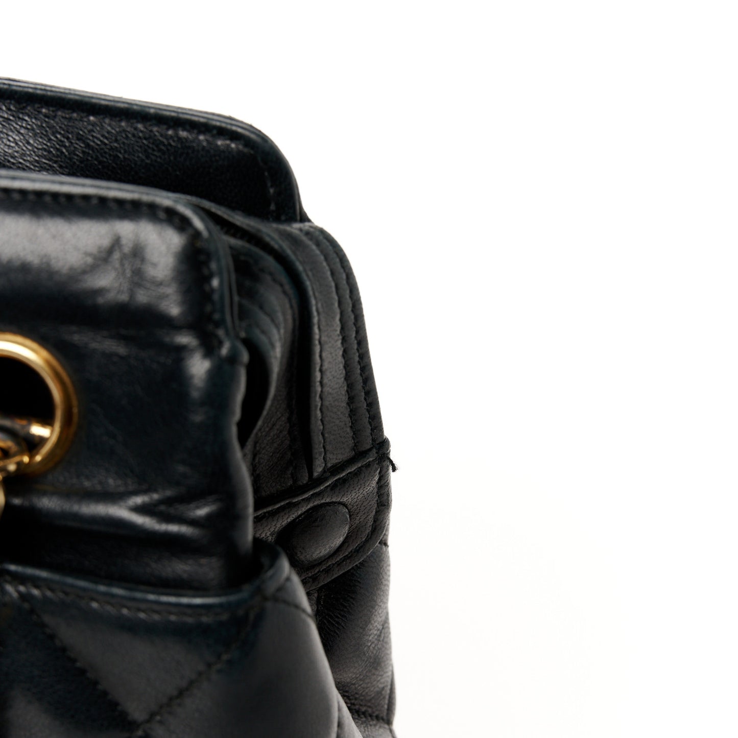 Lambskin Quilted Shoulder Bag Black