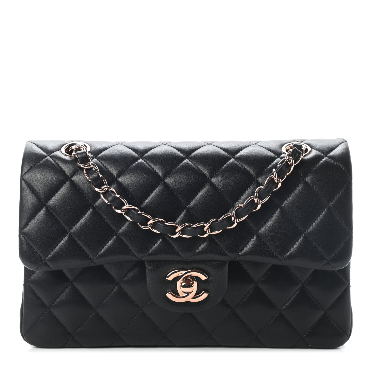Chanel Lambskin Quilted Small Double Flap Black 1 of 9