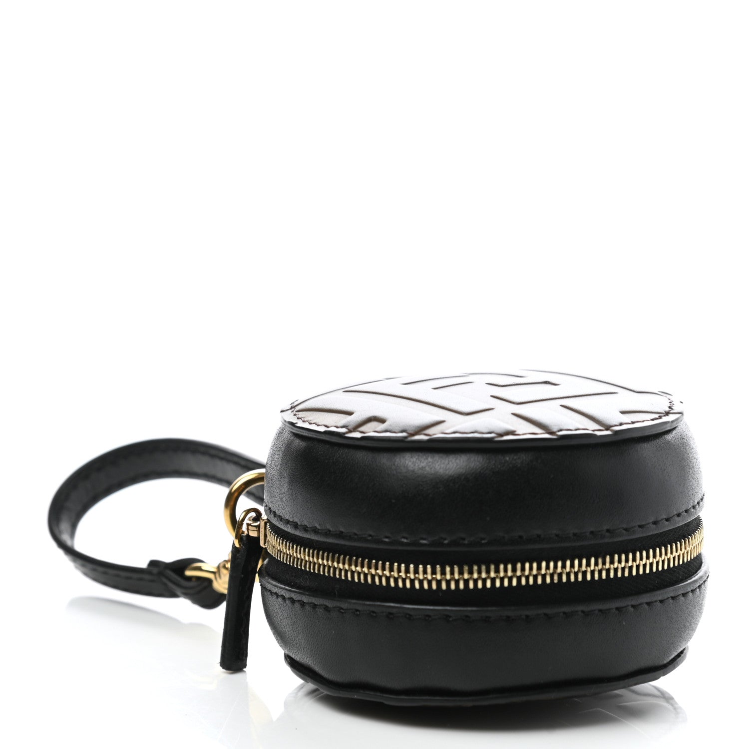 Fendi Calfskin FF 1974 Embossed Help Bag Maya Black 8 of 17