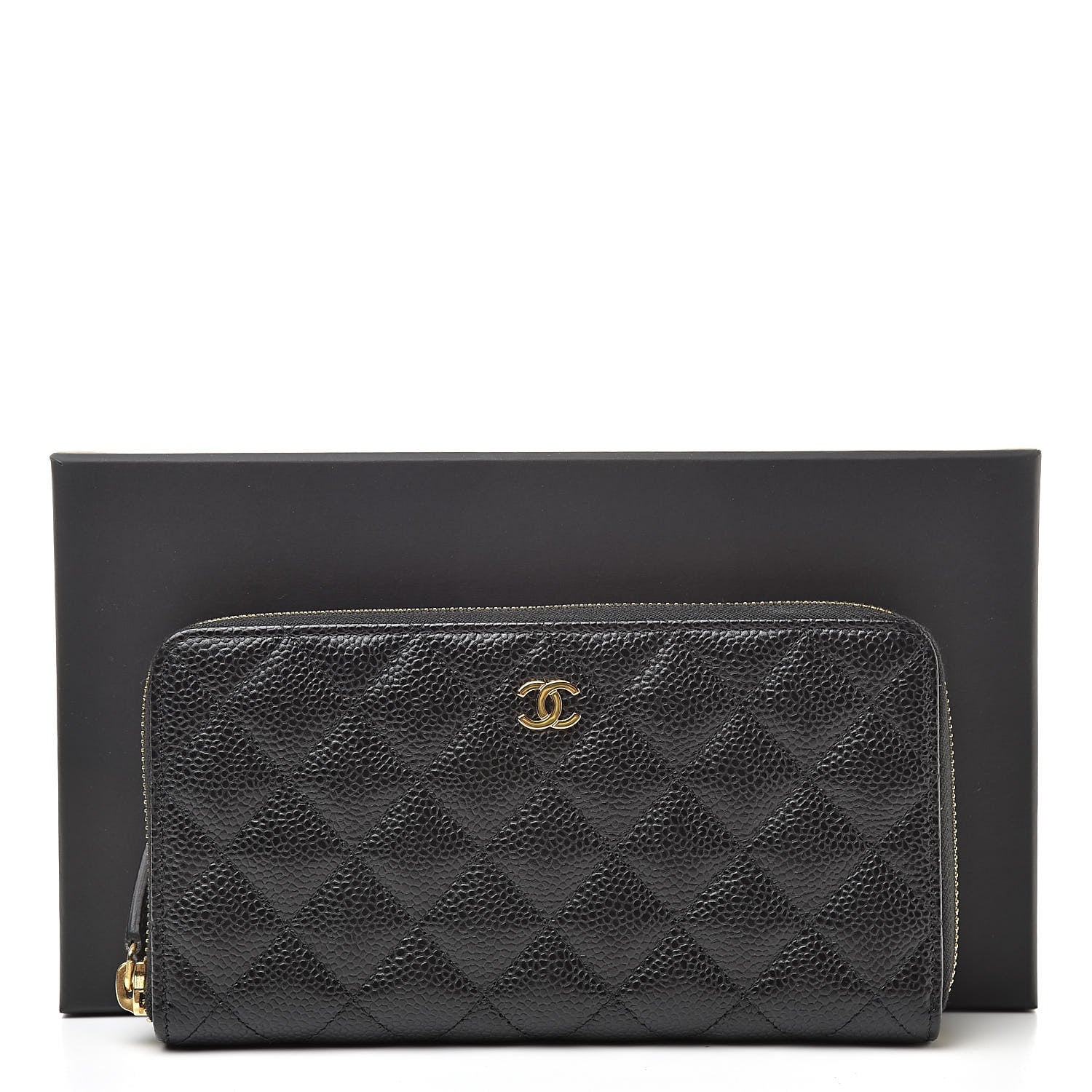 Chanel Caviar Quilted Large Gusset Zip Around Wallet Black 9 of 9
