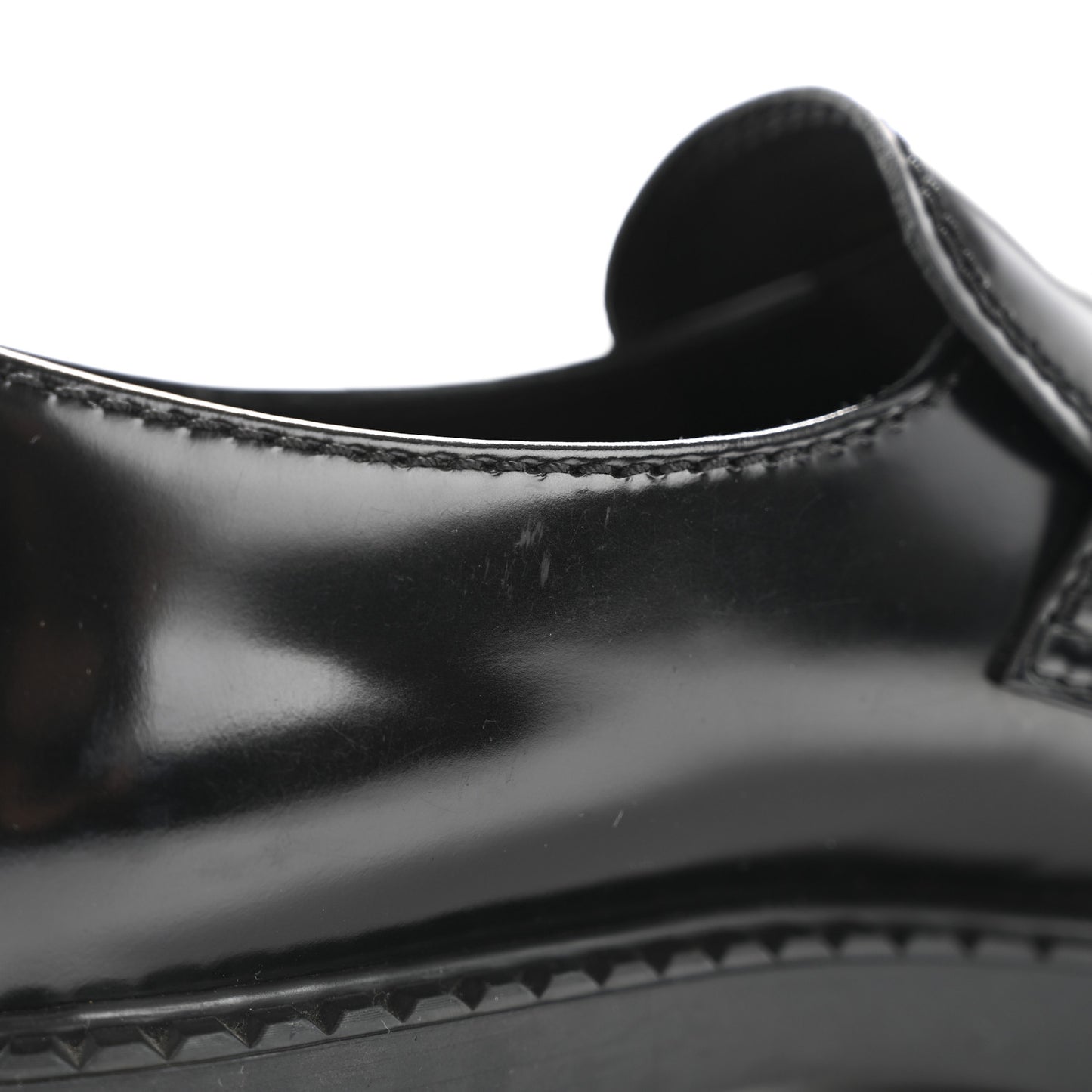 Spazzolato Metal Triangle Logo Mens 35mm Loafers 10 Black