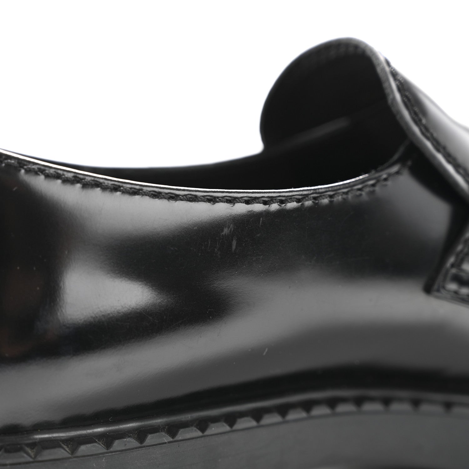 Prada Spazzolato Metal Triangle Logo Mens 35mm Loafers 10 Black 11 of 12
