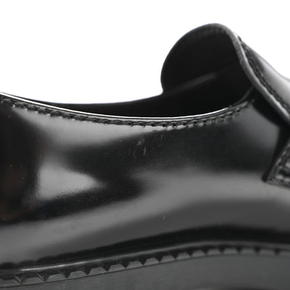 Prada Spazzolato Metal Triangle Logo Mens 35mm Loafers 10 Black 11 of 12