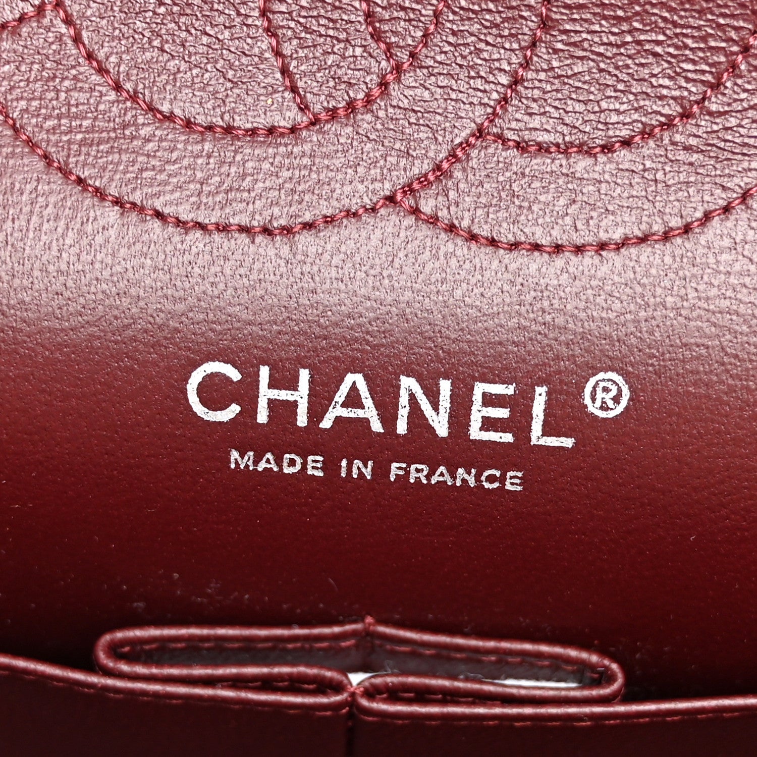 Chanel Lambskin Quilted Medium Double Flap Burgundy 6 of 10