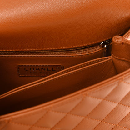 Chanel Caviar Quilted Mini Coco Handle Flap Light Brown 6 of 10