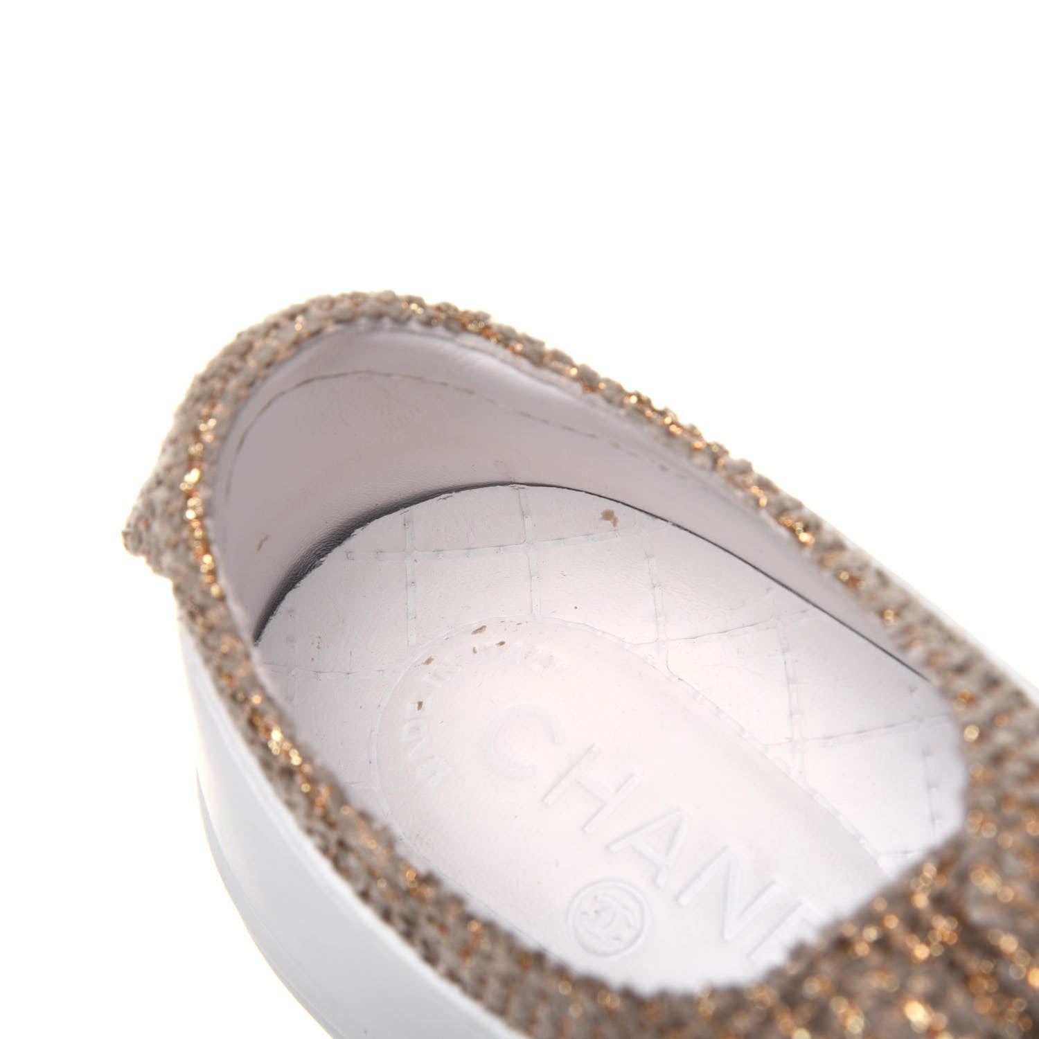 Chanel Fantasy Tweed Sneakers 39 Beige Gold 9 of 17