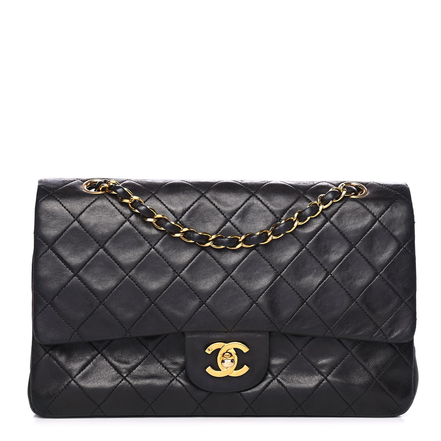Chanel Lambskin Quilted Medium Double Flap Black 1 of 4