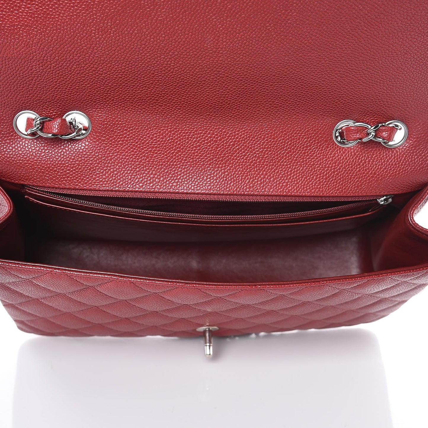 Caviar Quilted Jumbo Single Flap Red