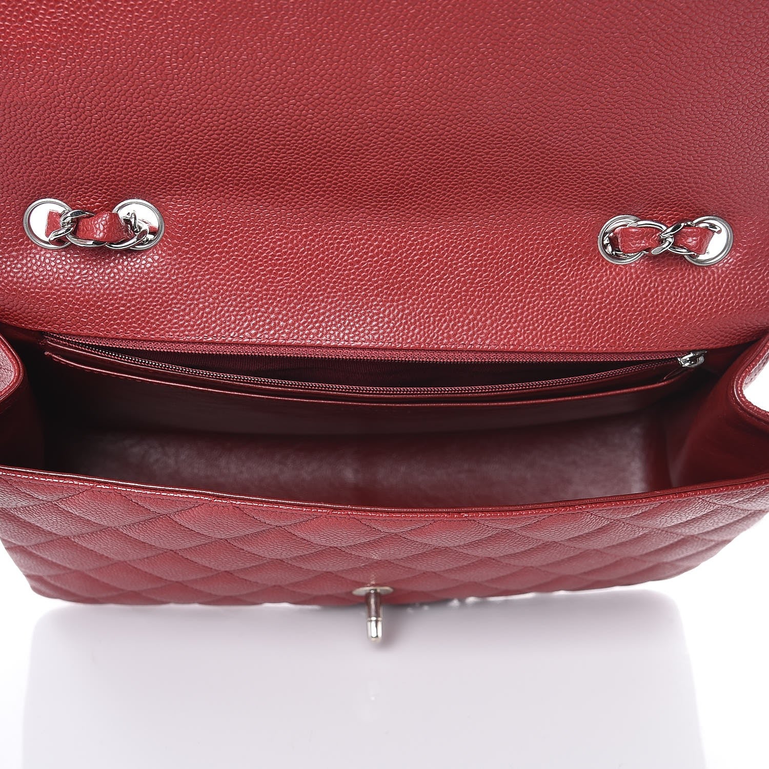 Chanel Caviar Quilted Jumbo Single Flap Red 4 of 8