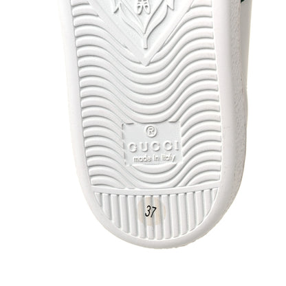 Gucci Calfskin Ayers Bee Embroidered Womens Ace Sneakers 37 White Green 8 of 10