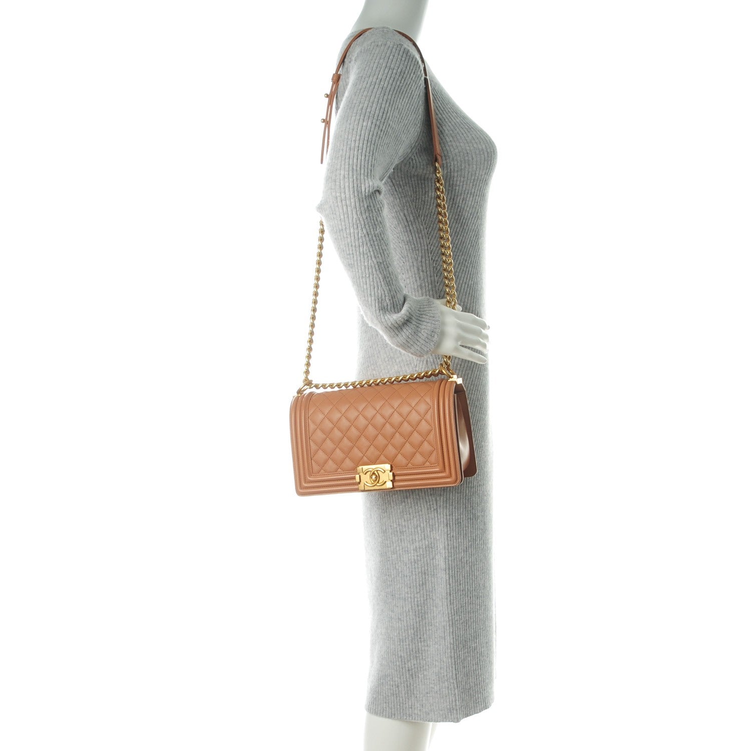 Chanel Lambskin Quilted Medium Boy Flap Camel 2 of 15