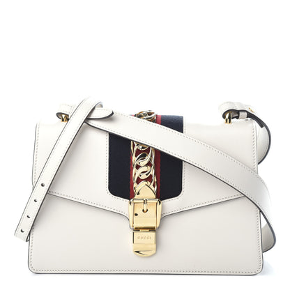 Gucci Calfskin Small Sylvie Shoulder Bag Off White 1 of 8
