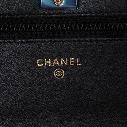 Chanel Lambskin Quilted Trendy CC Wallet On Chain WOC Black 6 of 8