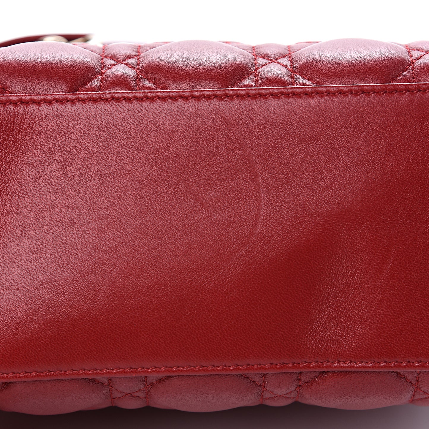 Lambskin Cannage Lily Tote Dark Red