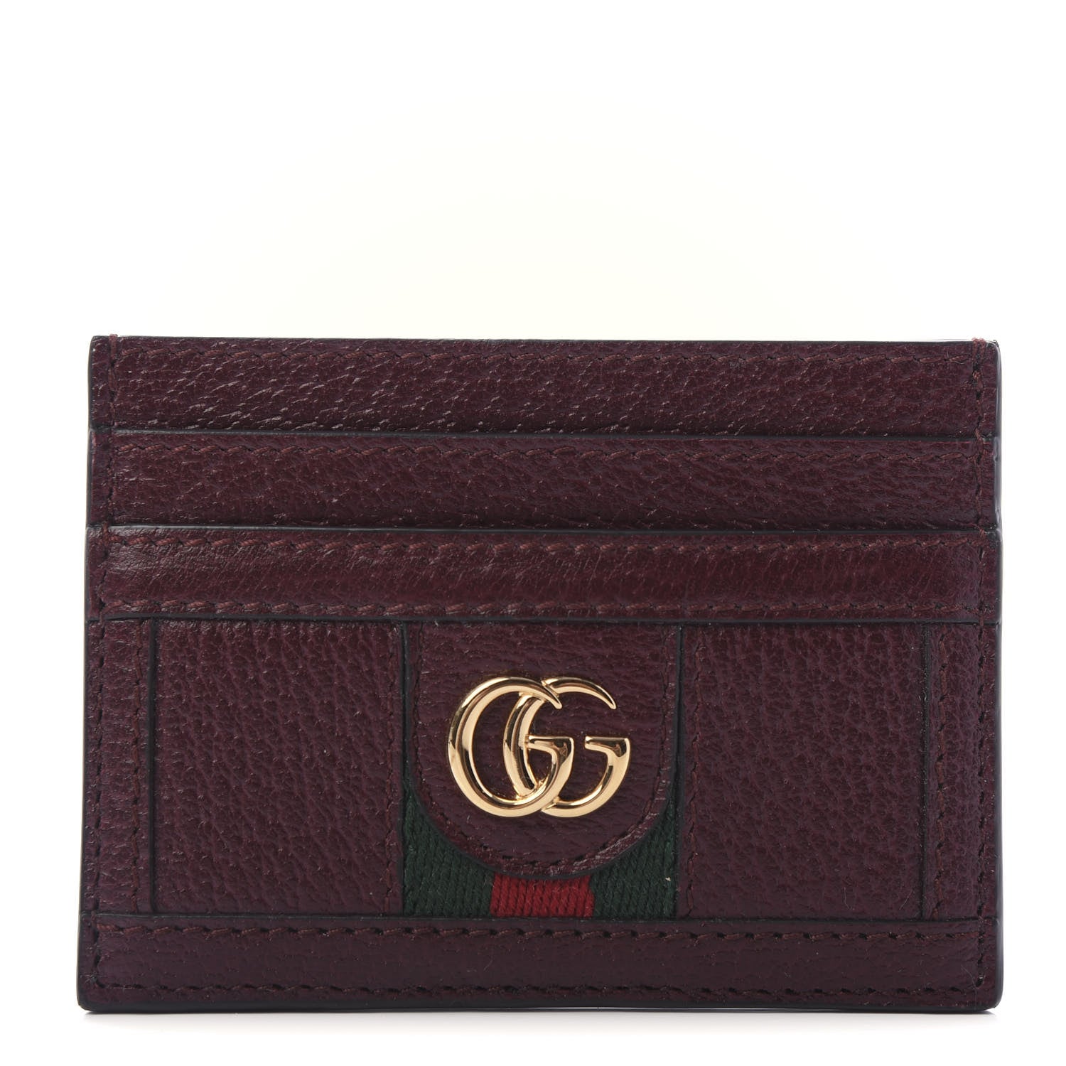 Gucci Calfskin Web GG Ophidia Card Holder Vintage Bordeaux 1 of 10