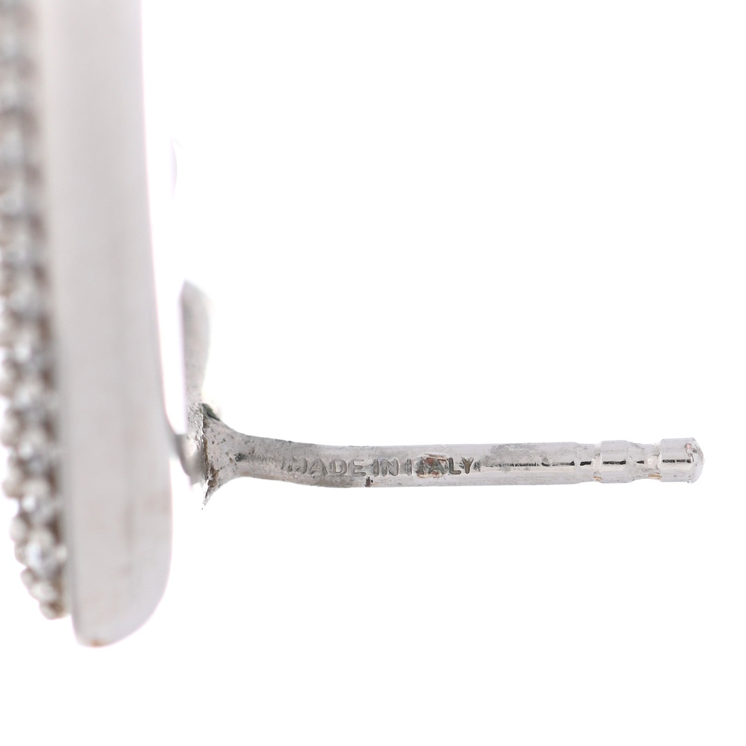 Fendi Metal Crystal FF Stud Earrings Gold Silver 4 of 5