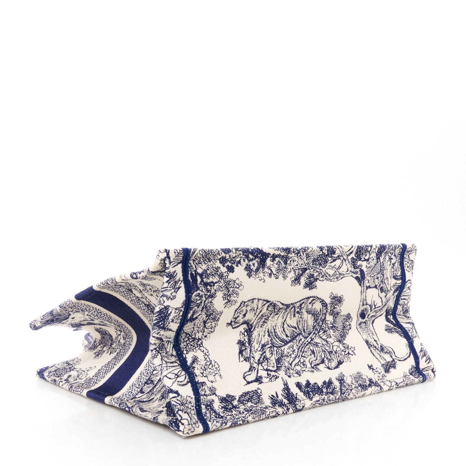 Christian Dior Canvas Embroidered Medium Dioriviera Toile De Jouy Book Tote Blue 4 of 10