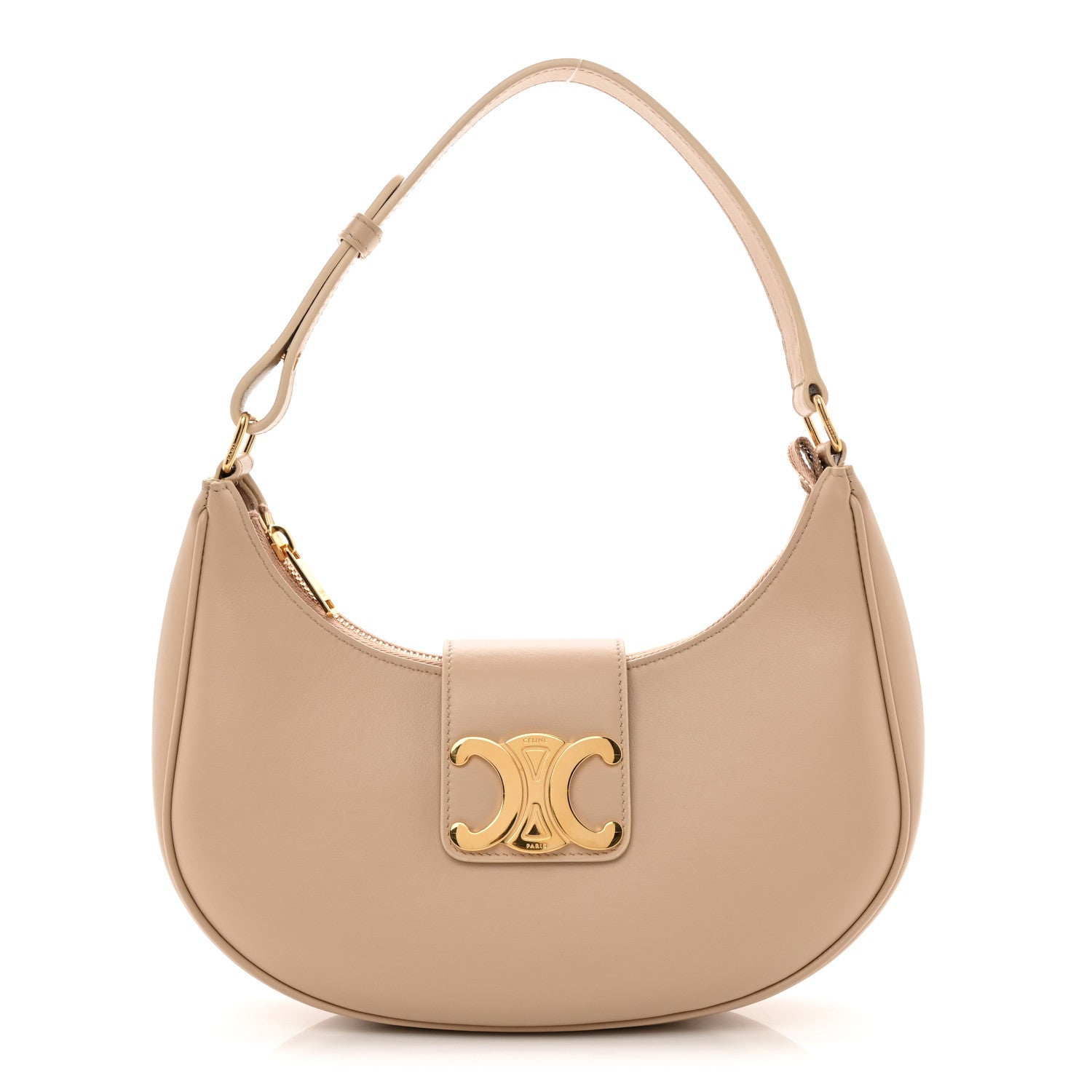 Celine Smooth Calfskin Medium Strap Ava Triomphe Shoulder Bag Nude 1 of 10