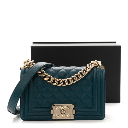 Chanel Caviar Quilted Small Boy Flap Dark Blue 11 of 11
