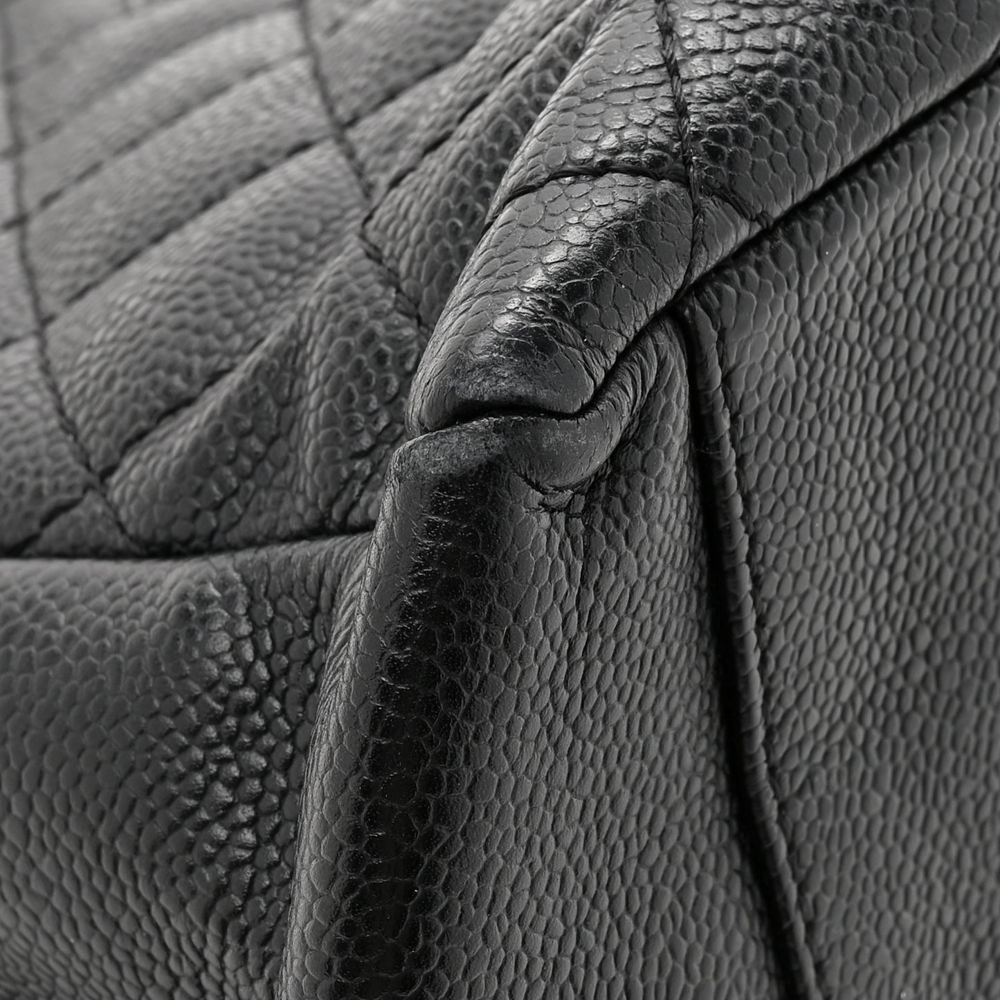 Caviar Quilted Grand Shopping Tote GST Black