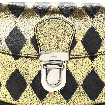 Gucci Metallic Cracked Calfskin Belt Bag Gold Black 8 of 11