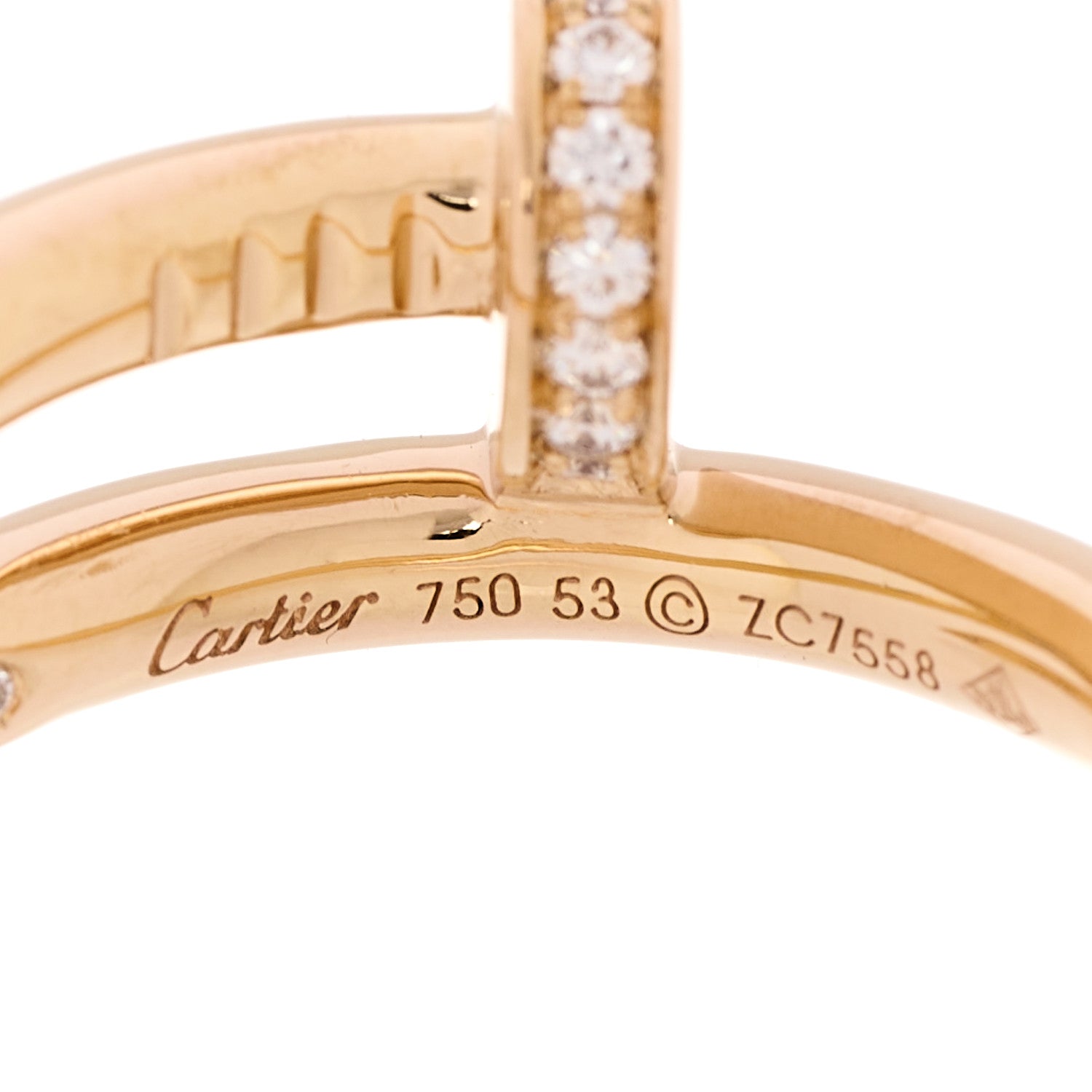 Cartier 18K Pink Gold Diamond Juste Un Clou Ring 53 6.25 5 of 6