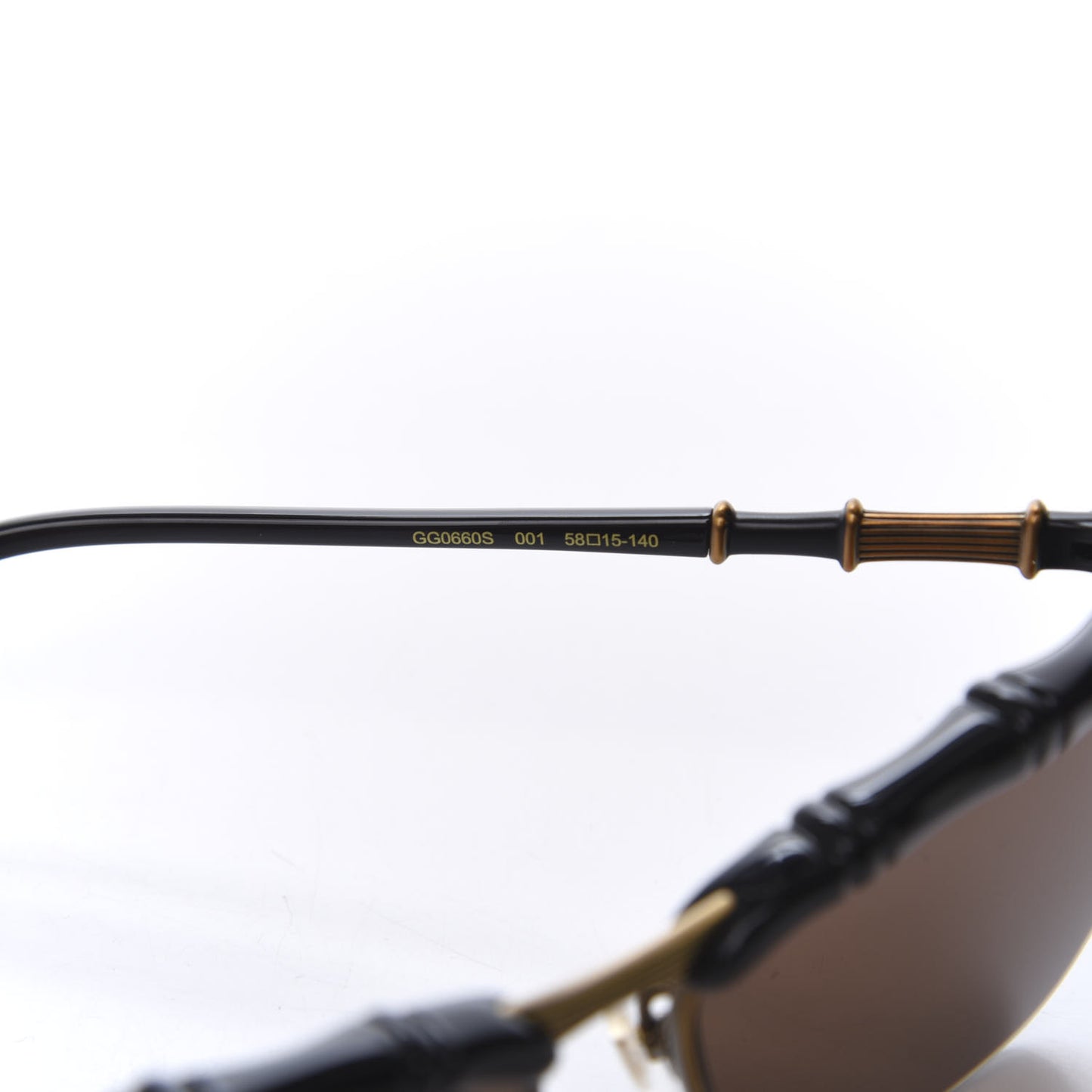 Acetate Metal Bamboo Sunglasses GG660S Black Brown