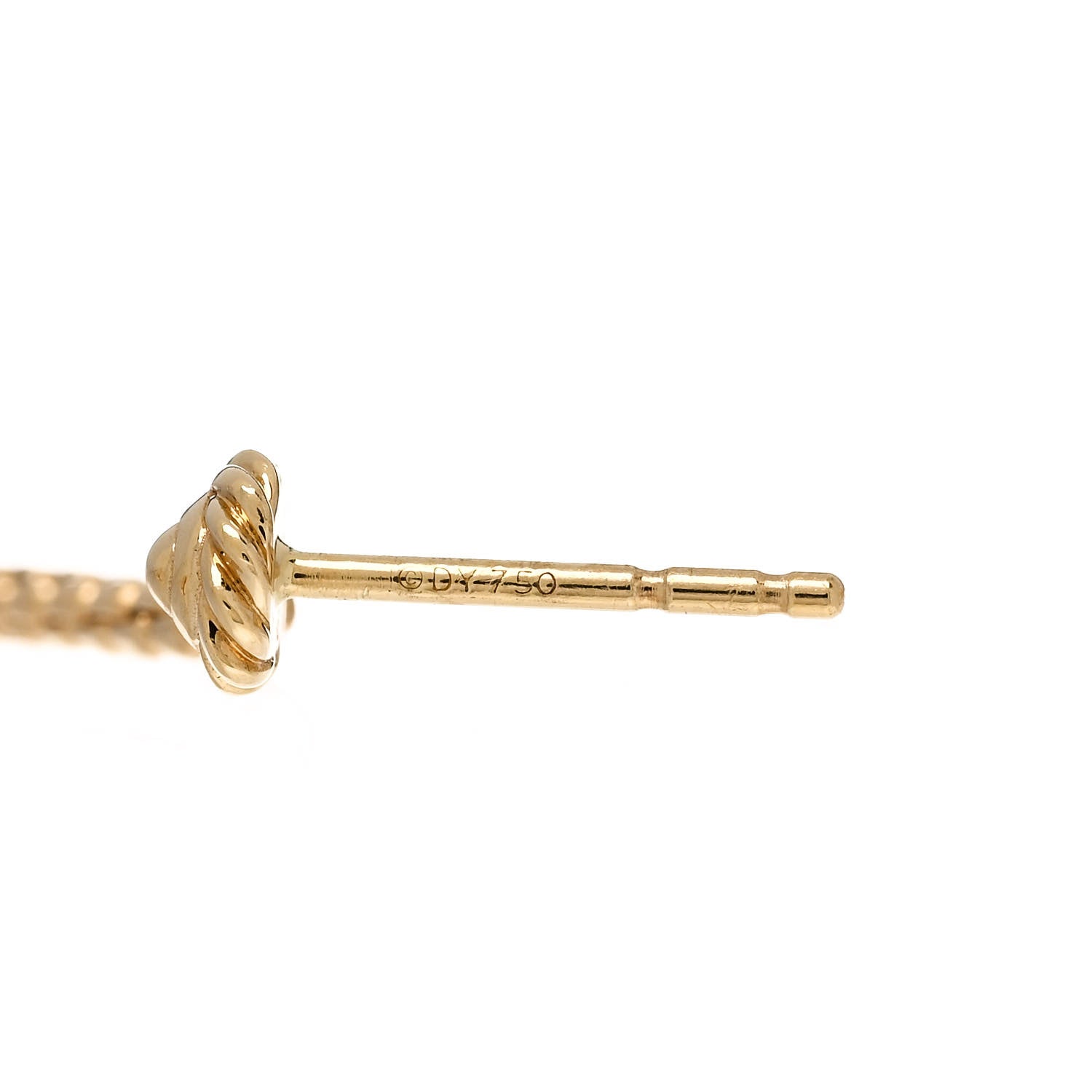 David Yurman 18K Yellow Gold Diamond Crossover Chain Drop Earrings 4 of 4