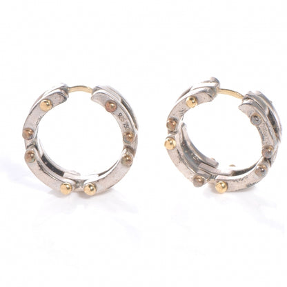 Tiffany Sterling Silver 18K Yellow Gold Gatelink Hoop Earrings 3 of 5