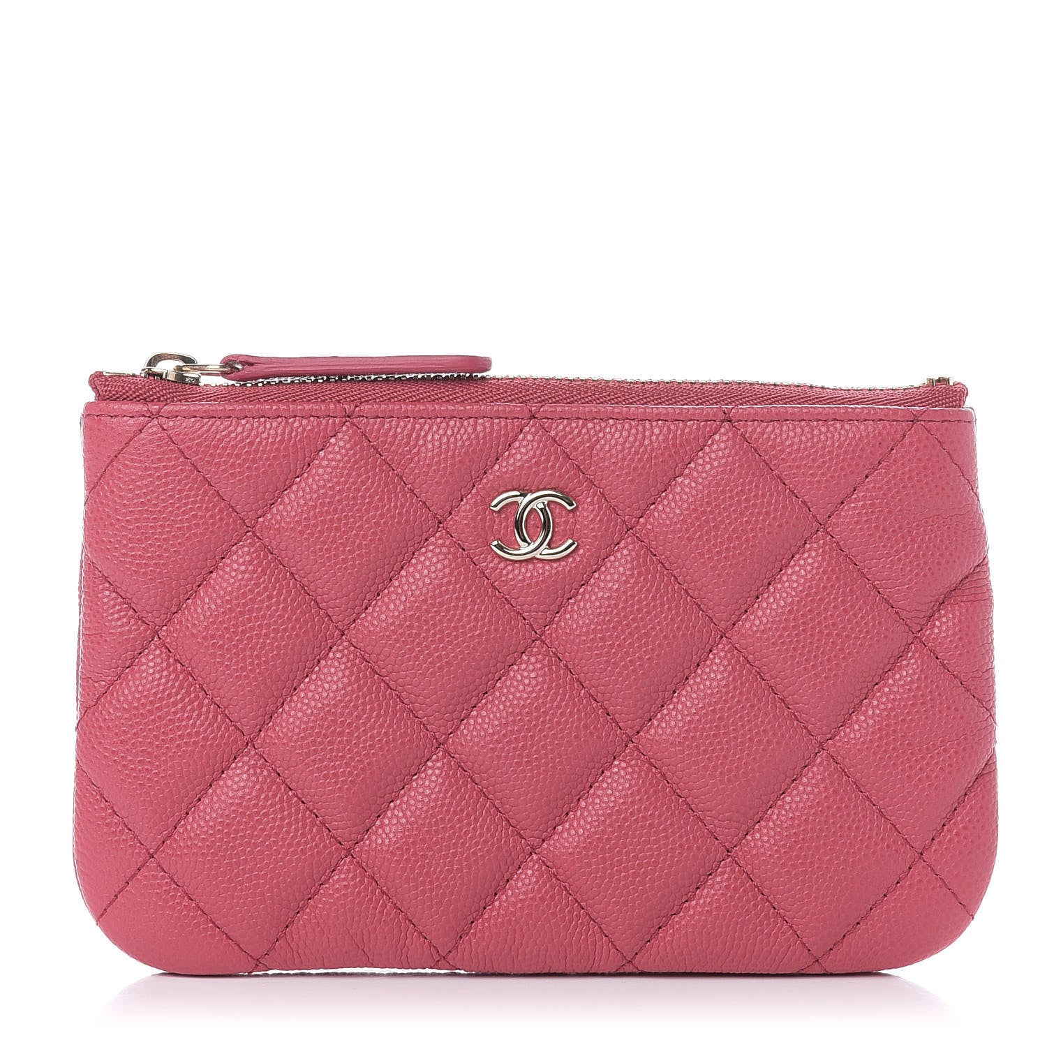 Chanel Caviar Quilted Small Cosmetic Case Dark Pink 1 of 7