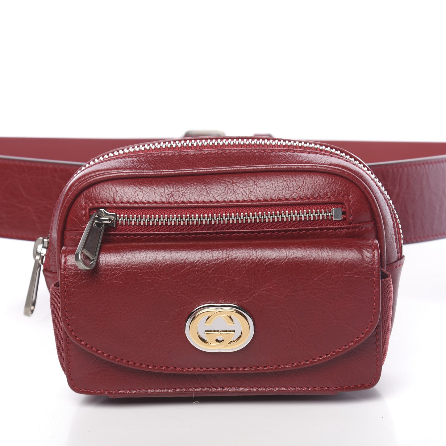 Fluffy Calfskin Mini Morpheus Belt Bag Red