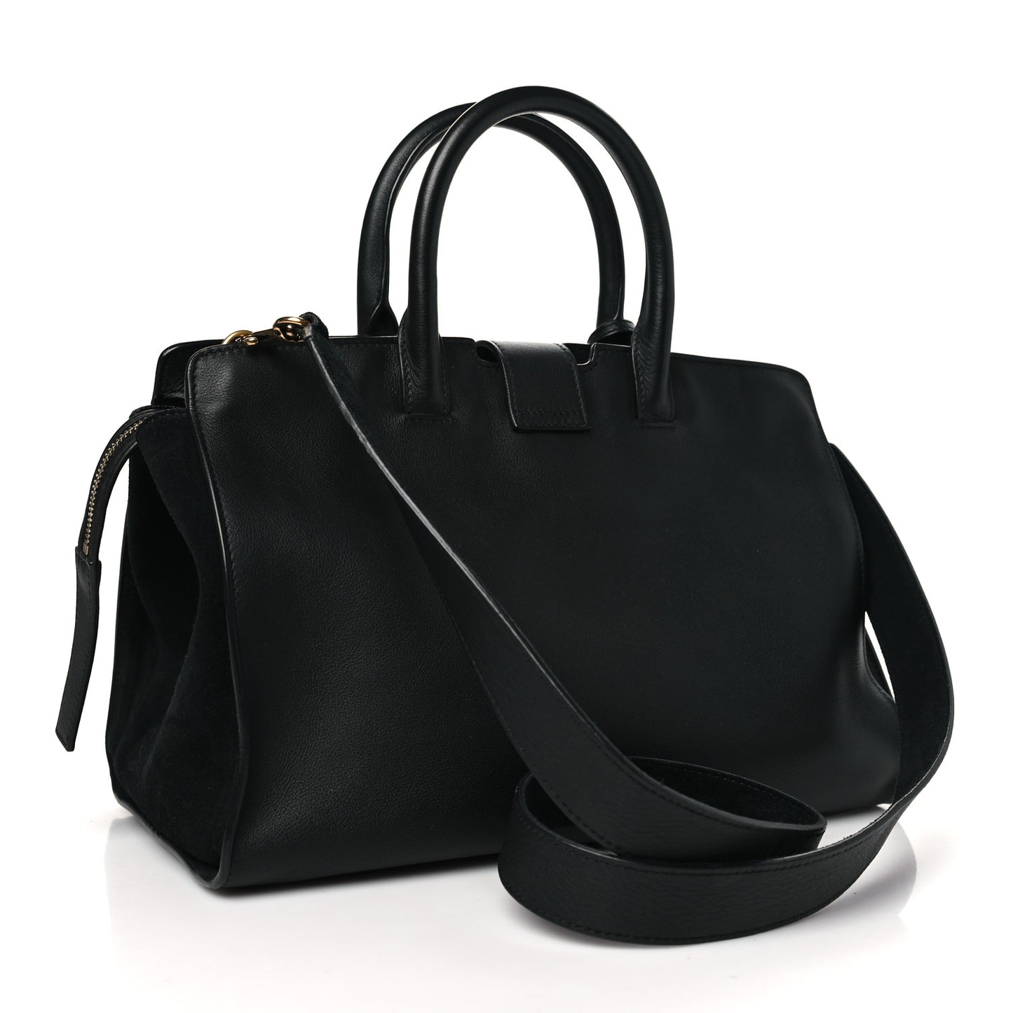 Calfskin Suede Small Monogram Downtown Cabas Black