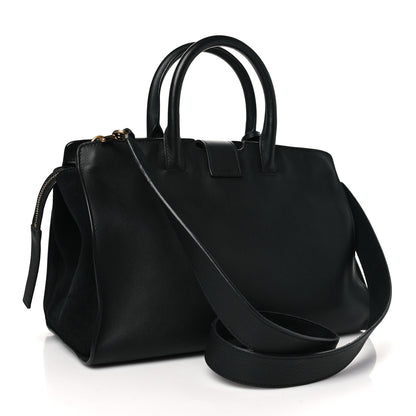 Saint Laurent Calfskin Suede Small Monogram Downtown Cabas Black 3 of 10