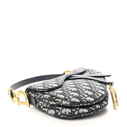 Christian Dior Oblique Saddle Bag Blue 4 of 10