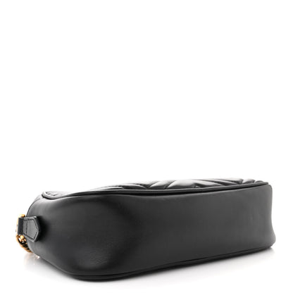 Gucci Calfskin Matelasse Small GG Marmont Chain Shoulder Bag Black 4 of 12