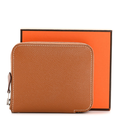 Hermes Epsom Silk'in Compact Wallet Gold 19 of 20